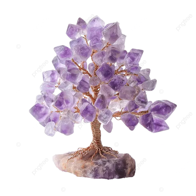 白色背景上 70 毫米紫水晶树