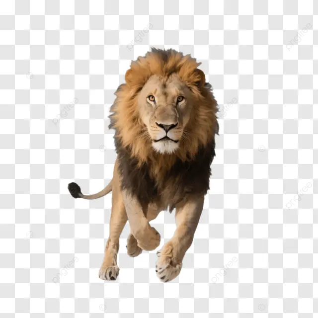 可爱狮子行走户外写实风格