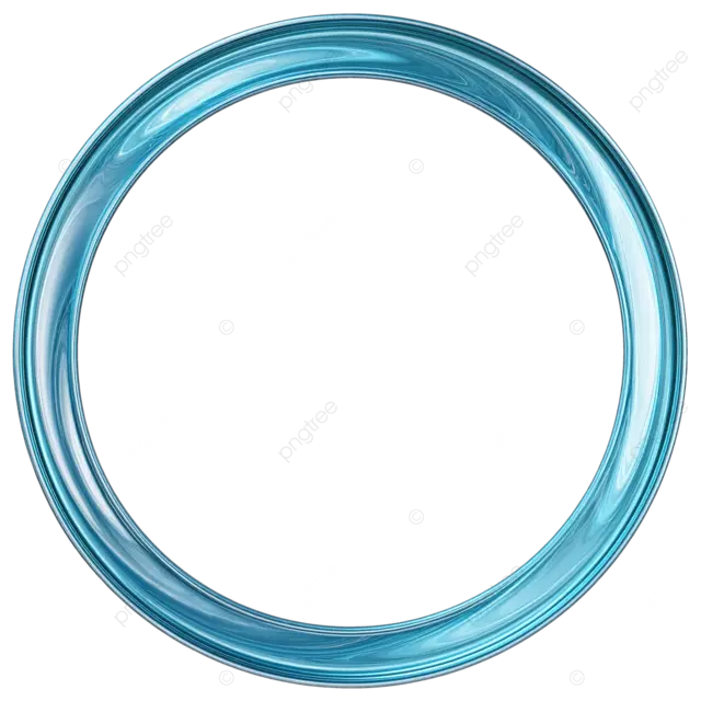 薄薄的海蓝宝石色圆形相框，带有微妙的波浪纹理和内部光泽