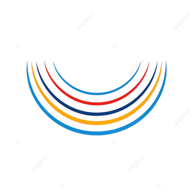 简约的企业标志，以优雅的弧线和彩色线条为特色。