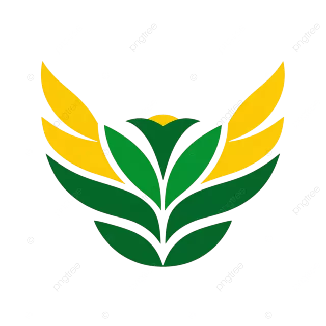 农业标志，绿色黄色翅膀，白色背景，菲律宾官方发展援助