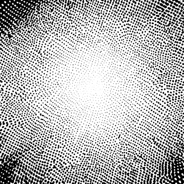 复杂的白色漫画书风格半色调纹理隔离在黑色背景上