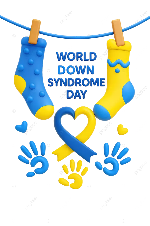 世界唐氏综合症日插图，带有丝带教育和大脑 png 矢量
