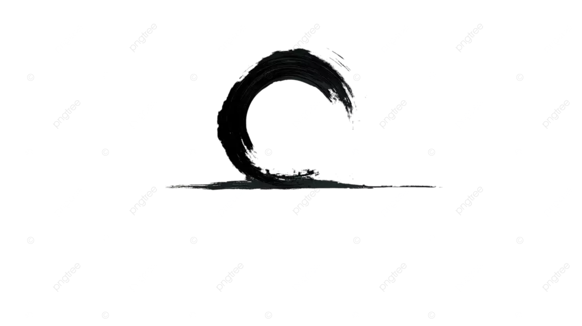 带有笔触边缘的黑色圆圈漂浮在白色背景上