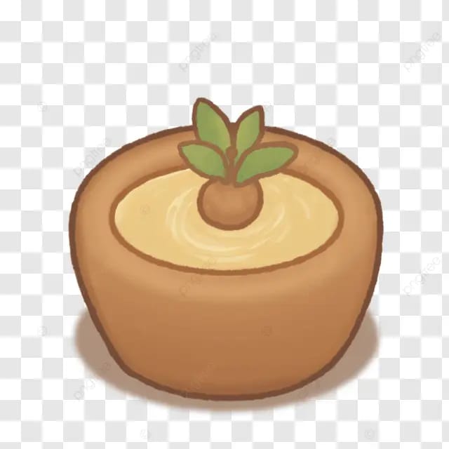 卡通q版可爱涂鸦风格盆栽植物苗