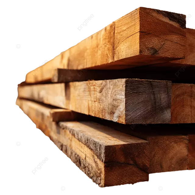 整齐的锯齿状木材梁和木板在柔软的自然日光户外伐木场逼真的摄影浅深度浅色温暖的色调