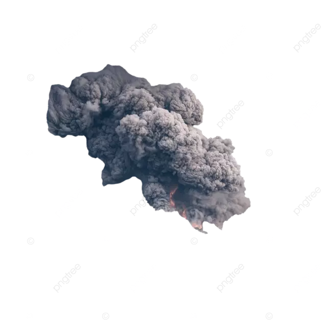 一张戏剧性的照片，火山爆发，火山灰和烟雾在纳米哥安山上翻滚