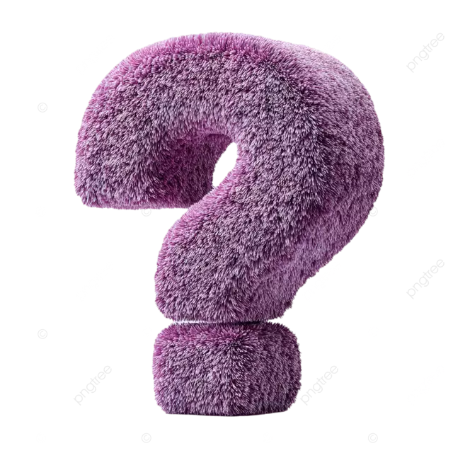 紫色枕头问号漂浮 3d 渲染