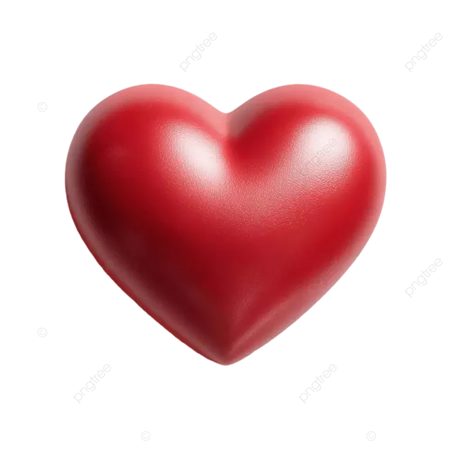 一个逼真的3D心形图标，采用微妙的光影效果渲染而成。