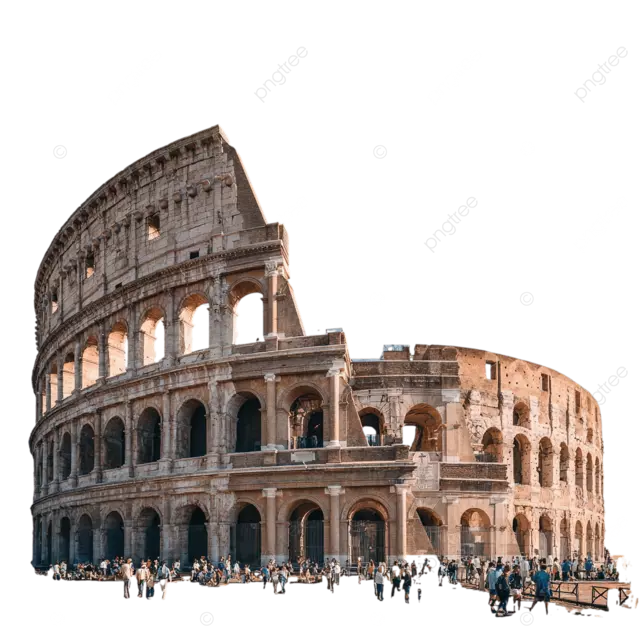 罗马竞技场罗马阳光晴天，古代石头露天剧场游客拍照休闲衣服活泼的气氛逼真的照明