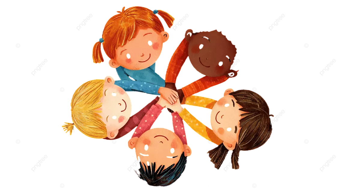 五个性格迥异的孩子围成一个团结友爱的圆圈。