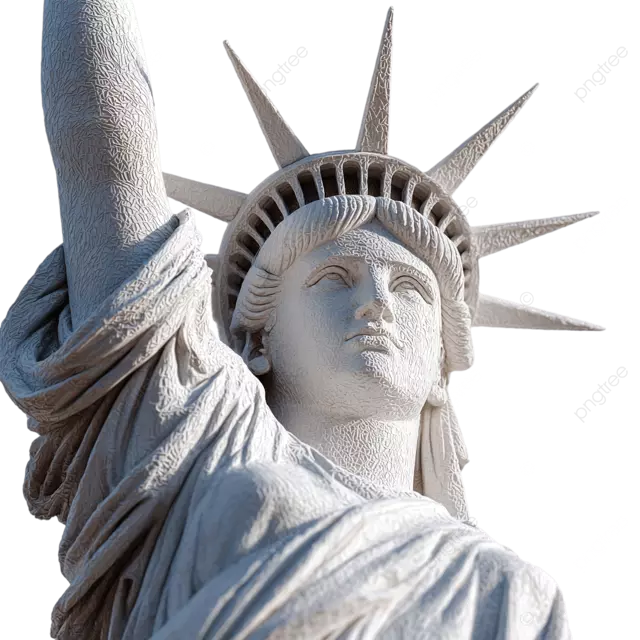 自由女神像上半身3D纹理白色或无背景