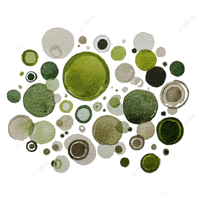 凌乱的一小片圆圈，当墨水在墨水上的云层中，白色的阴影中的墨水绿色休闲艺术解构