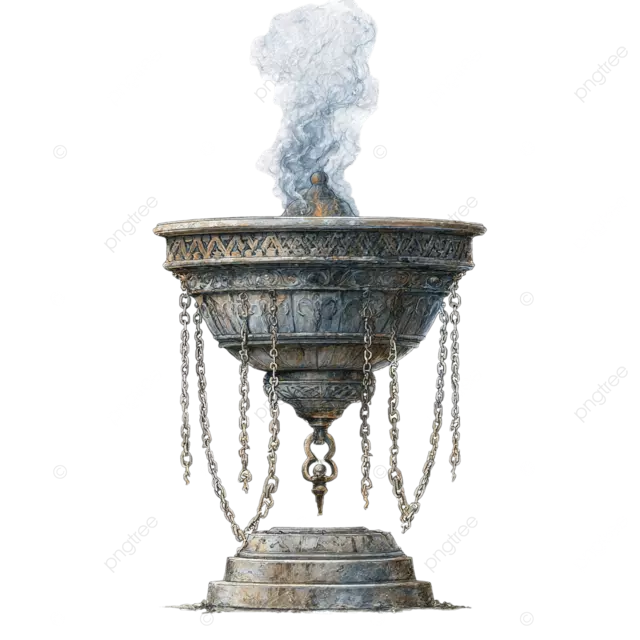 古, 欧洲, 香炉, 科学, 插图, 详细, 链, 碗, 老化, 金属, 精致, 烟雾, 历史背景
