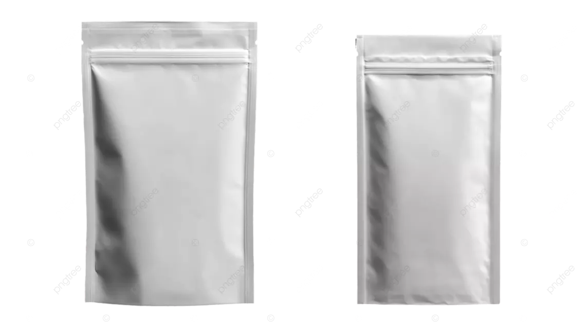 黑色背景上的白色矩形和方形包装袋