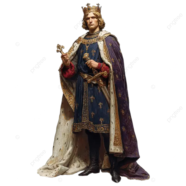 法国国王菲利普四世身着皇家服饰的写实肖像