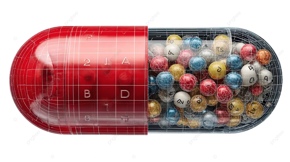 彩色药球胶囊丸的内部结构