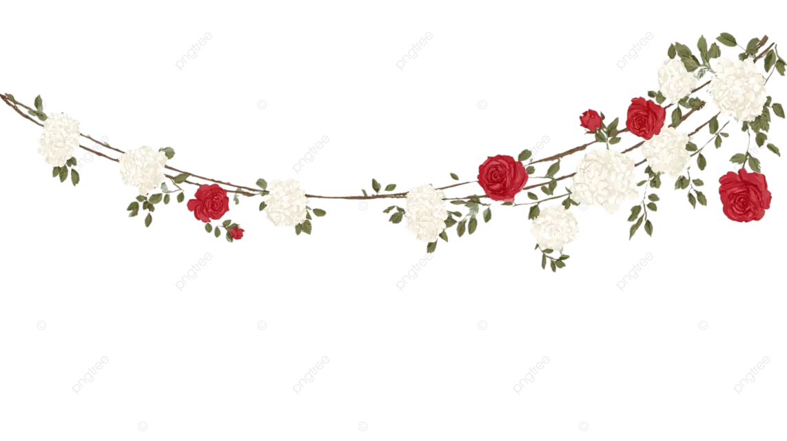 母亲节茉莉花环，配以白色茉莉花和红色玫瑰，底色为浅蓝色