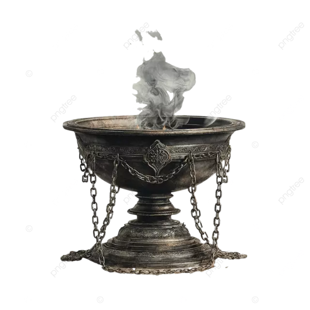 古代, 欧洲, 香炉, 科学, 插图, 详细, 链条, 碗, 老化, 金属, 精致, 香, 烟雾, 历史背景