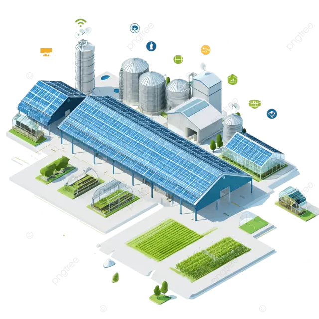 太阳能集成等距生态设计的智能畜牧场