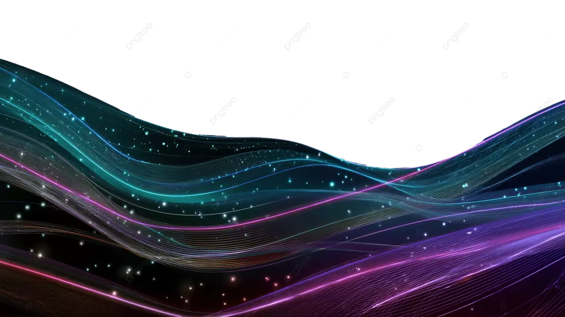 充满活力的未来主义构图中，色彩斑斓的发光线条