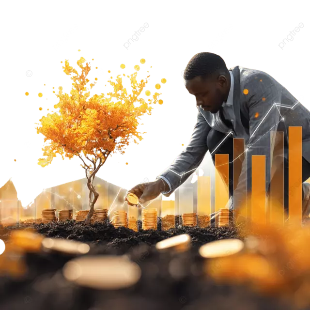 今天投资为未来的增长投资一个人种植金币作为金钱树