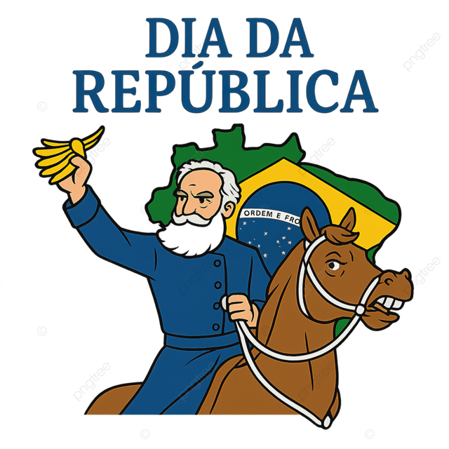 共和国日巴西公告媒介插图政治卡通