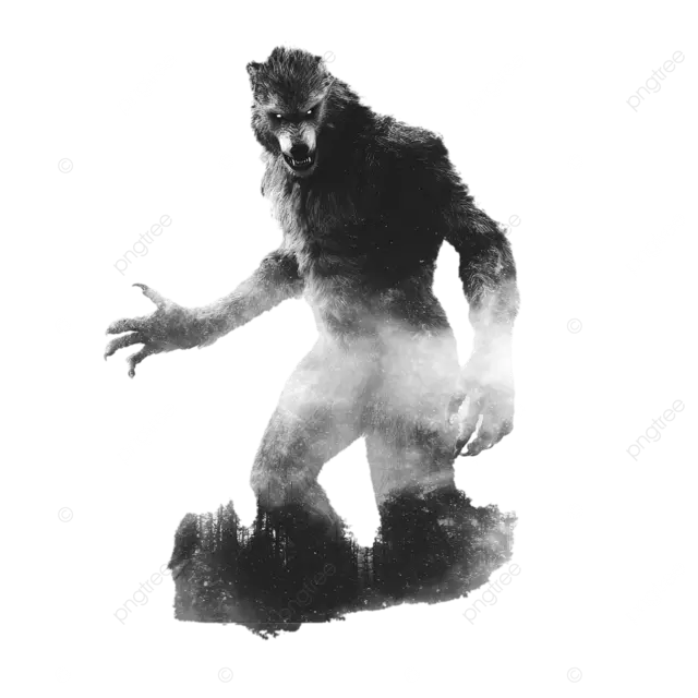 狼人神秘超自然照片 png 白色背景