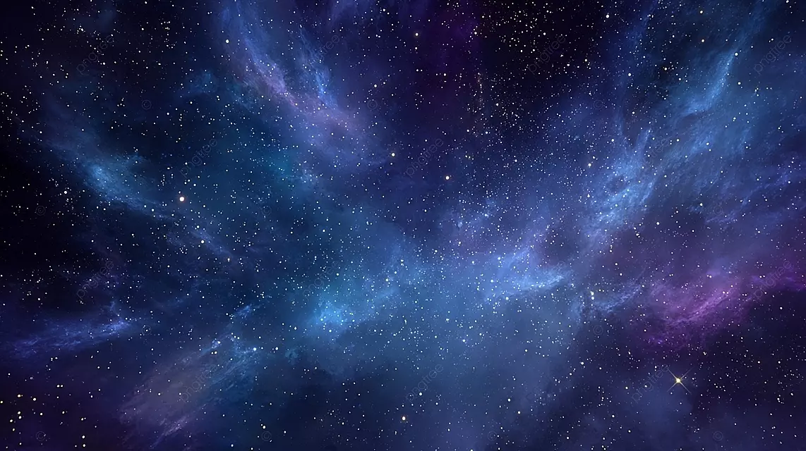 宇宙星空与深蓝色和紫色星云