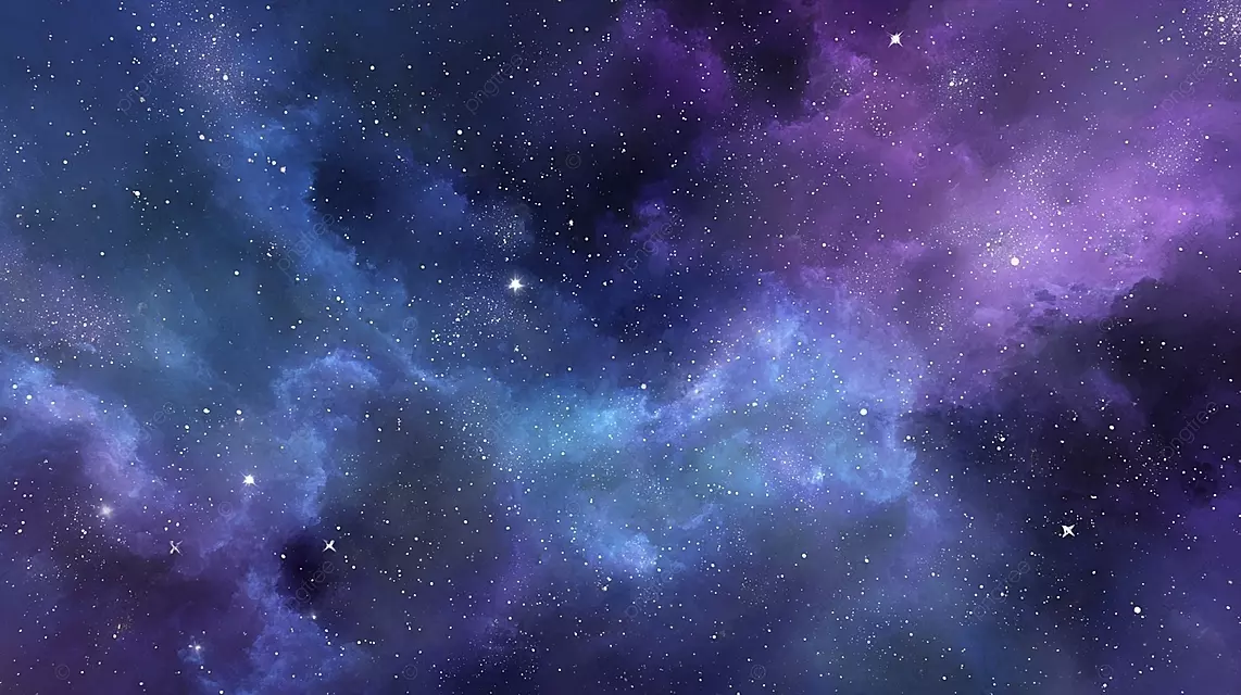 宇宙星空与深蓝色和紫色星云