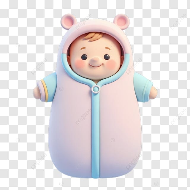 小宝宝穿着睡袋