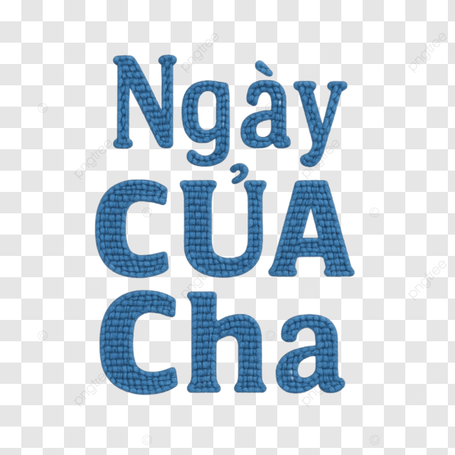 越南蓝色粗体字母祝福海报中的父亲节快乐
