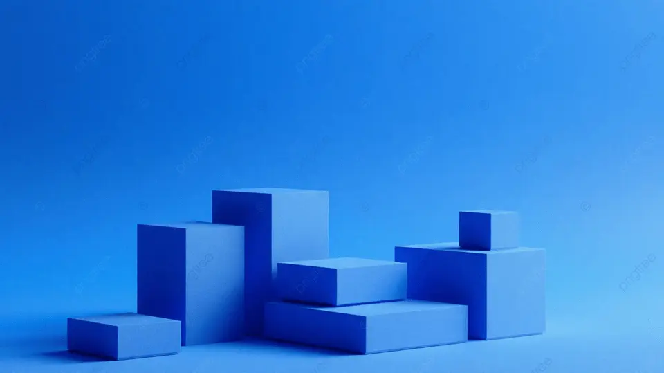 蓝色几何形状排列