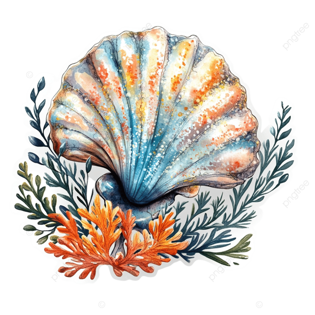 扇贝壳png贴纸海洋生物图像