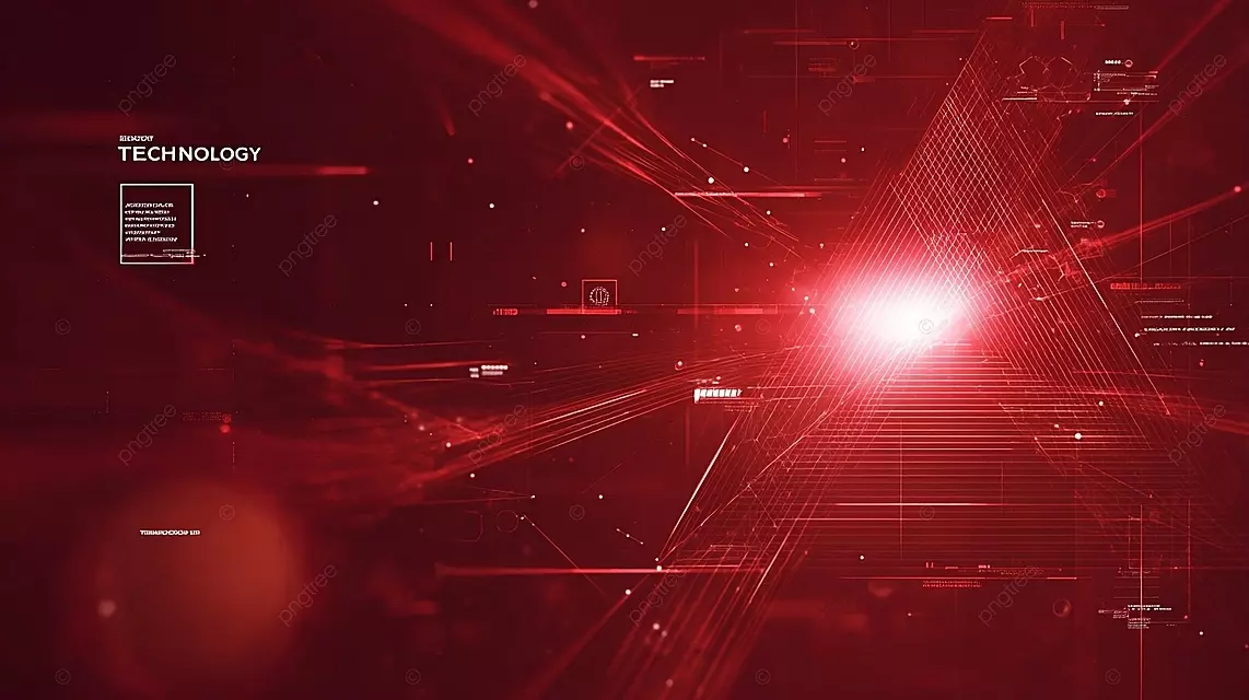 红色技术背景几何形状动态线现代设计