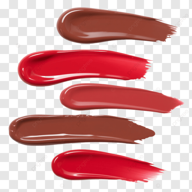 红棕口红颜料笔触