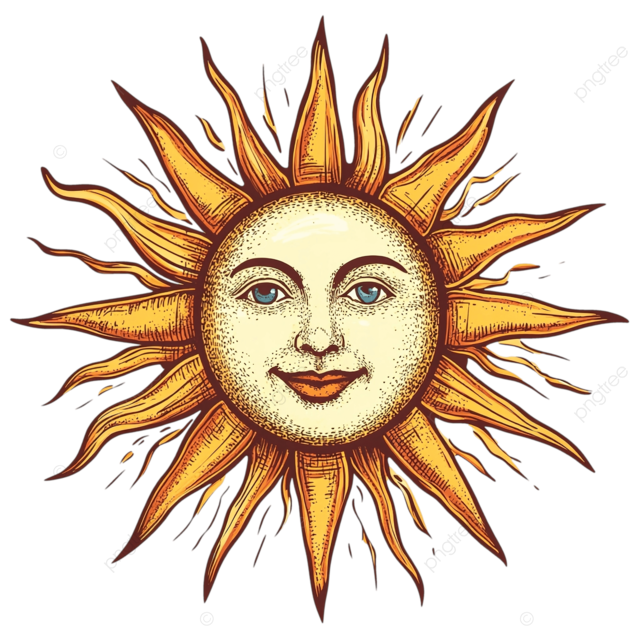 复古太阳png贴纸插图