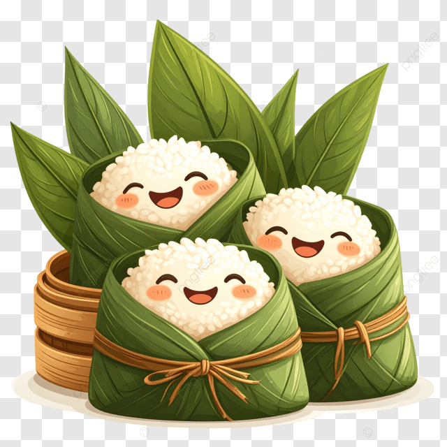 可爱的卡通粽子就像一个孩子昂首阔步的婴儿端午节传统食品