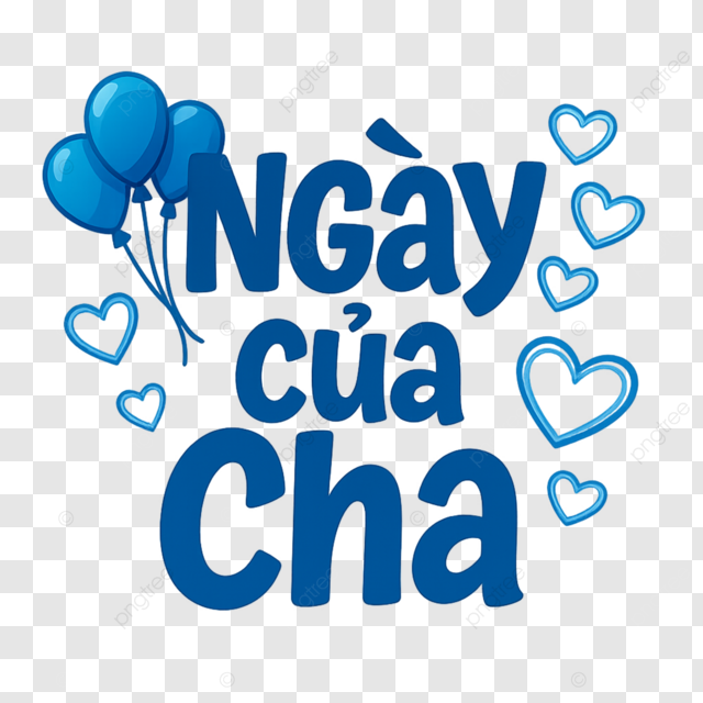 越南父亲节快乐蓝色气球爱心祝福海报