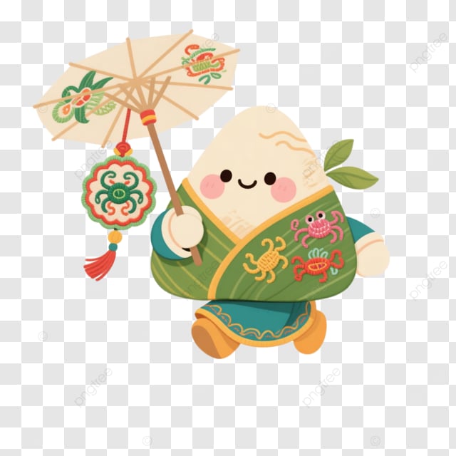 卡通端午节粽子撑伞
