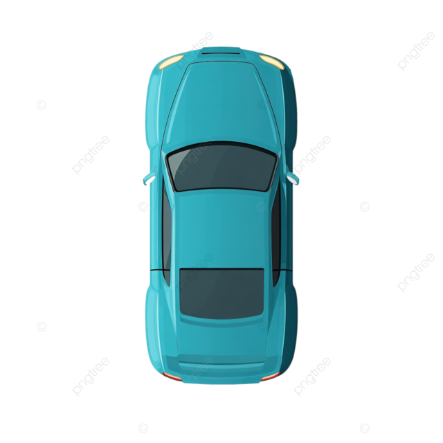 简化的顶视图汽车图标矢量插图在白色背景上