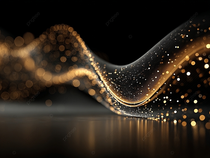 优雅的产品促销设计，黑色和金色背景