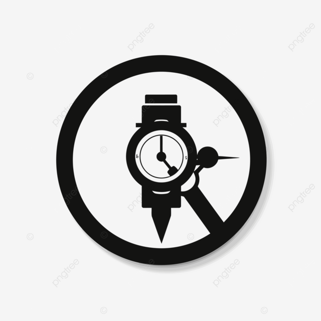 带有测量仪器矢量的黑白符号