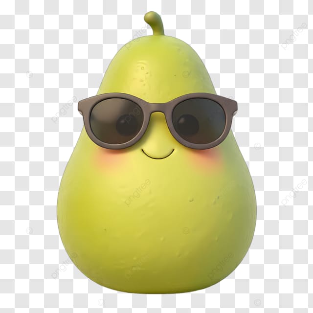 戴上太阳镜的黄色梨子