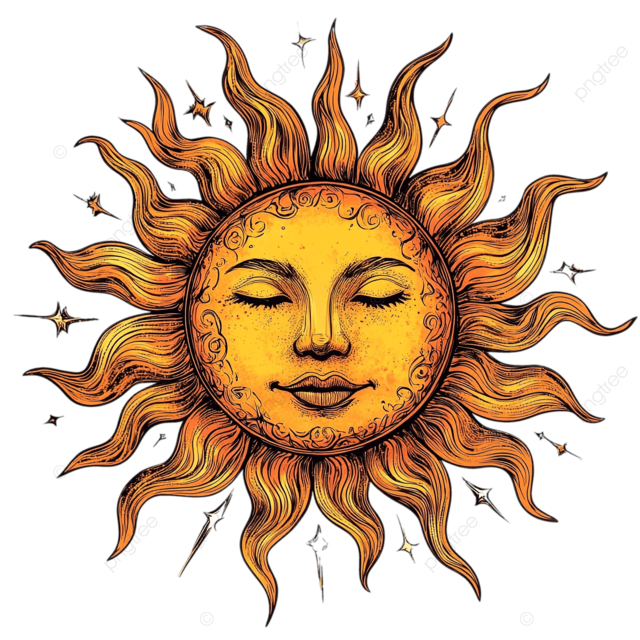 华丽的太阳png贴纸天体插图