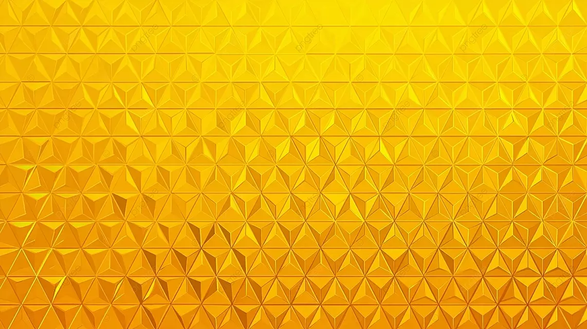 黄色的几何图案，在充满活力的背景上重复三角形