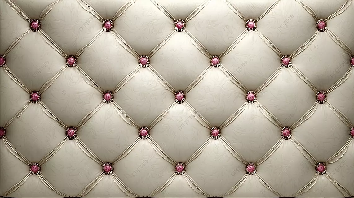 经典的钻石缝图案，带有粉红色螺柱在优雅的皮革或面料上