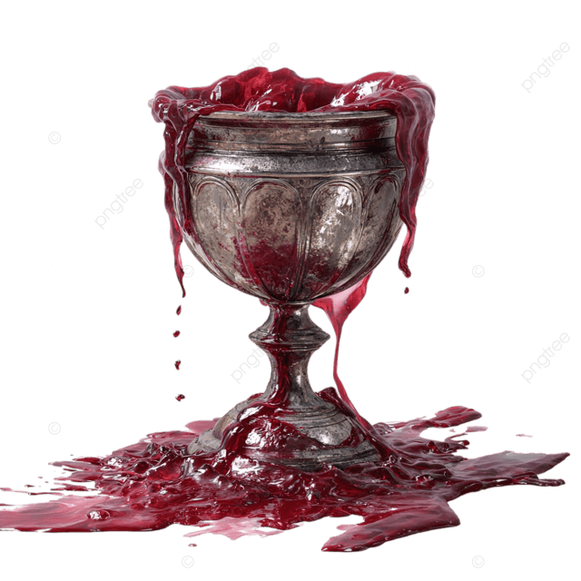 皮克斯 3D 风格的盛满红酒的旧圣杯