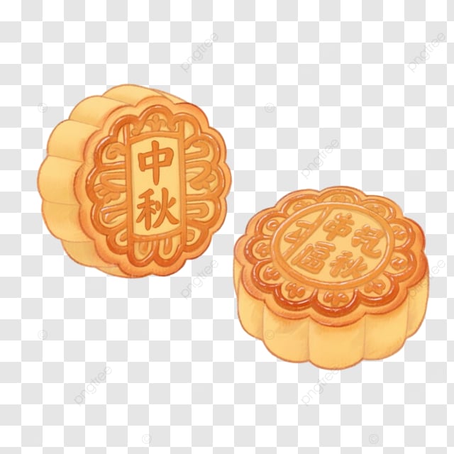 两块月饼祝中秋团圆