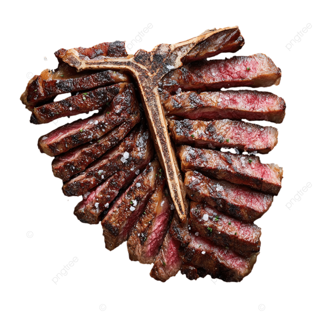 黑色石材表面的丁骨牛排切片的休闲美食摄影